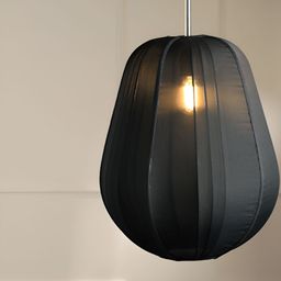 FIG Luxe Black & Silver-Toned Textured Abstract Shaped Rome Pendant Ceiling Lamp-18
