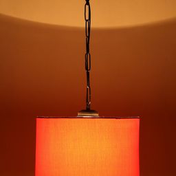 Devansh Orange & Black Solid Cylindrical Hanging Light-11