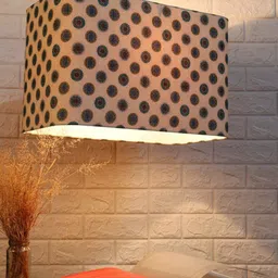 Grated Ginger Green & Off-White Mandala Pattern Rectangle Hanging Light-21