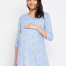 Hypernation Floral Printed Maternity A-Line Longline Top-picture-23