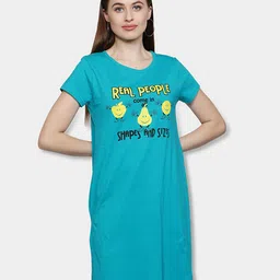 Fleximaa Green Printed Cotton Longline Top-image-32