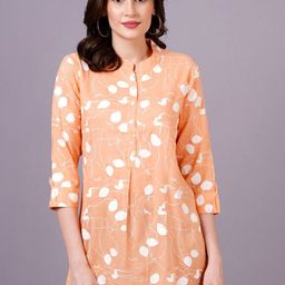 HIGHLIGHT FASHION EXPORT Floral Print Shirt Style Longline Top-image-73