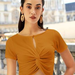 Martini Ribbed Twisted Crop Top-image-4