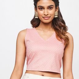 Global Desi V-Neck Printed Crop Top-image-50