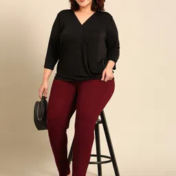 The Pink Moon V-Neck Wrap Plus Size Top-picture-20