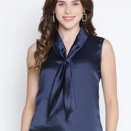 DRAAX Fashions Tie-Up Neck Sleeveless Top-image-31