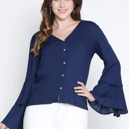 DRAAX Fashions V-Neck Bell Sleeves Top-picture-43