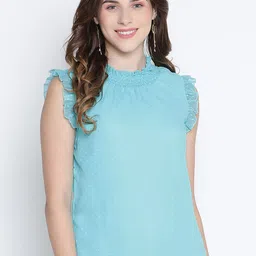 DRAAX Fashions High Neck Ruffled Top-image-55