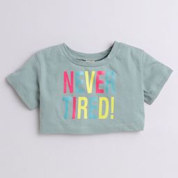 AWW HUNNIE Girls Printed Cotton Crop Boxy Top-image-70