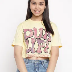 Lil Tomatoes Girls Typography Printed Cotton Crop Top-image-47
