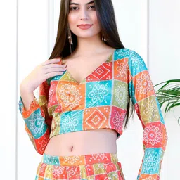 NEUDIS Bandhani Printed Wrap Crop Top-picture-48