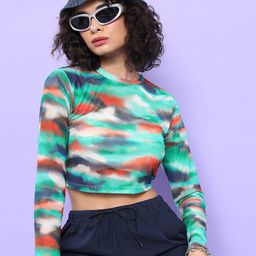Tokyo Talkies Print Crop Top-image-50