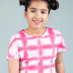 TWEENY MINI Tie and Dye Short Sleeves Round Neck Cotton Crop Top-image-69