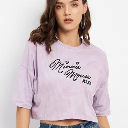 Madame Minnie Mouse Printed Cotton Crop Top-image-8