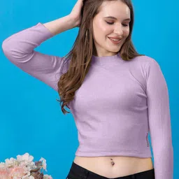 Friskers Extended Sleeves Cotton Crop Top-image-75