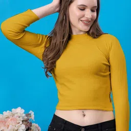 Friskers Extended Sleeves Cotton Crop Top-67