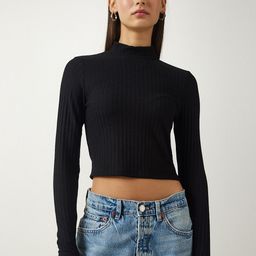 Happiness istanbul Striped Cotton Crop Top-image-69