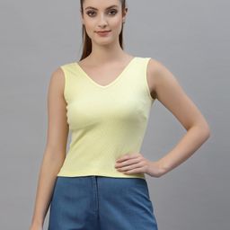 Friskers V-Neck Sleeveless Crop Tank Top-image-79