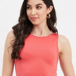 Hypernation Sleeveless Fitted Crop Top-image-26