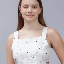 ENTELLUS Printed Shoulder Strap Cotton Crop Top-image-38