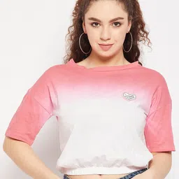 Madame Ombre Drop-Shoulder Sleeves Blouson Crop Top-image-42