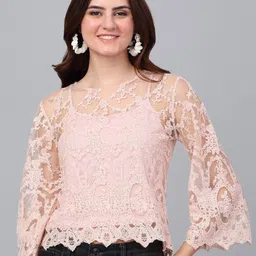 Dressitude Women Embroidered Cotton Lace Top-image-60