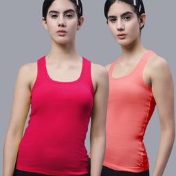 FBAR Pack Of 2 Racerback Bio Wash Pure Cotton Regular Tank Top-image-92