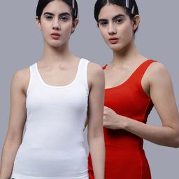 FBAR Pack Of 2 Scoop Neck Skin Friendly Cotton Tank Top-14
