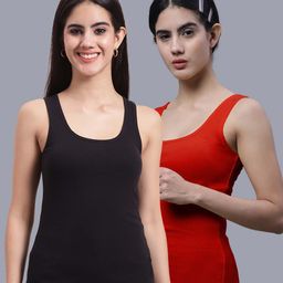 FBAR Pack Of 2 Scoop Neck Sleeveless Cotton Tank Tops-image-76