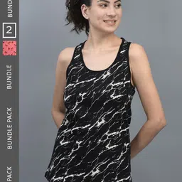 Dollar Pack of 2 Scoop Neck Sleeveless Printed Cotton Tank Top-picture-14