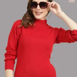 Clora Creation Pack Of 2 Mock Collar Long Sleeves Woollen Pullover Sweater-picture-37
