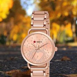 Curren Women Embellished Stainless Steel Wrap Around Straps Analogue Watch CR-3853-Rs-Rs-H-image-25