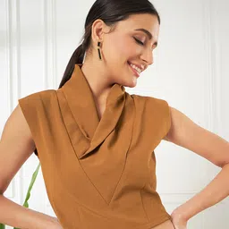 Kibo Cowl Neck Crop Top-picture-39