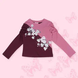 CUTECUMBER Girls Floral Printed Casual Top-image-7
