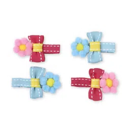 Arendelle Girls Set Of 4 Alligator Fabric & Metal Hair Clip-33