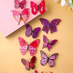 Melbees by Yellow Chimes Girls Set of 12 Pcs Purple Butterfly Alligator Hair Clip-picture-14