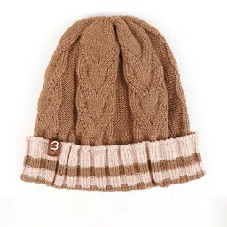Bharatasya Kids Brown & Cream-Coloured Acrylic Beanie-image-43