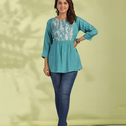 JISORA Floral Printed Gathered  Top-picture-51