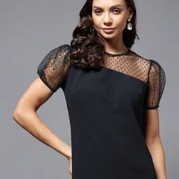 Miss Chase Women Solid Round Neck Short Sleeve Relaxed Fit Regular Top-image-61