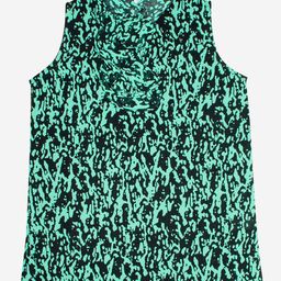 KiddoPanti Black Print Mandarin Collar Georgette Top-image-70