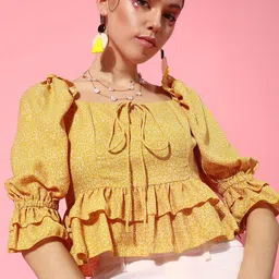STREET 9 Yellow Floral Top-picture-38
