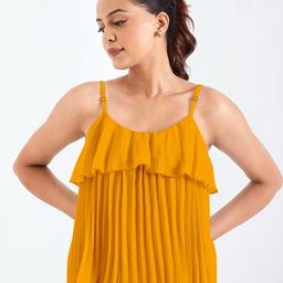 BerryBird Shoulder Straps A-Line Crop Top-image-89
