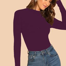 Dream Beauty Fashion Round Neck Long Sleeves Fitted Top-image-49