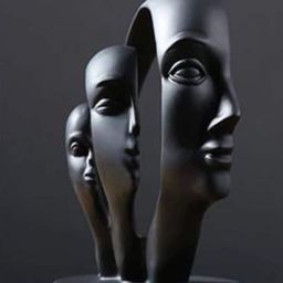 Mariner's Creation Black Textured Human Face Figurine Showpiece-image-88