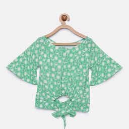 Tiny Girl Green Printed Top-image-92