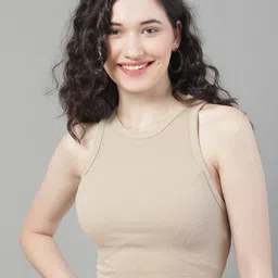 NoBarr Round Neck Fitted Crop Top-image-51