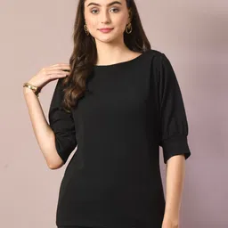 DressBerry Boat Neck Puff Sleeve Top-picture-21