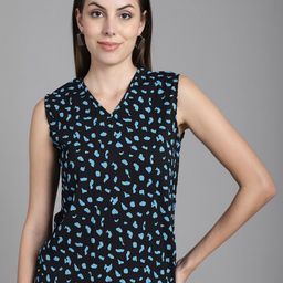 Dressitude Abstract Printed Sleeveless Crepe Top-10
