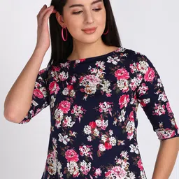 VAHSON Floral Printed Boat Neck Top-picture-35