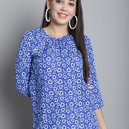 Dressitude Floral Printed Round Neck Opaque Top-image-56